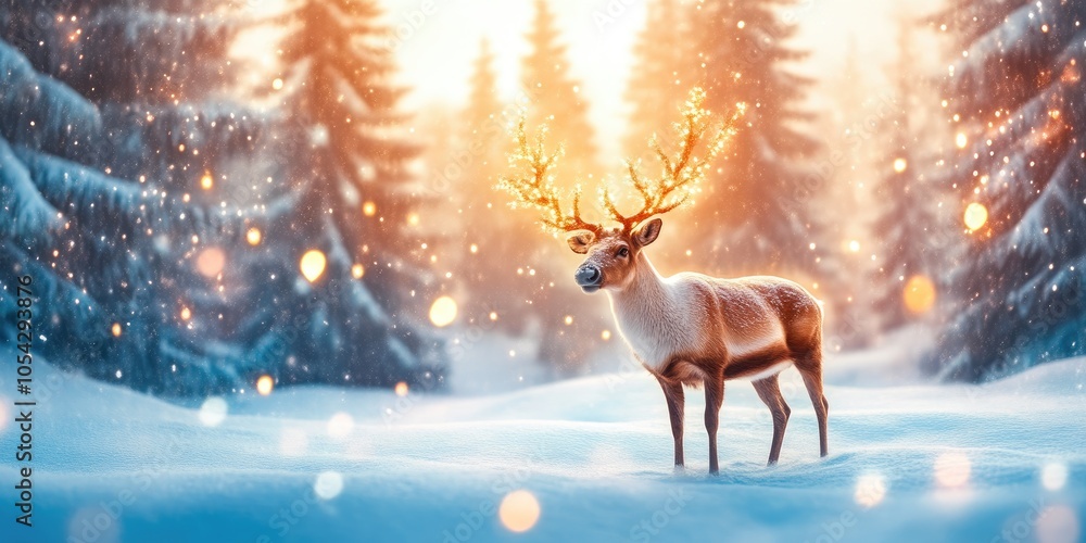 Magical Night with Reindeer and Festive Tree Lights Magical Night with Reindeer and Festive Tree Lights