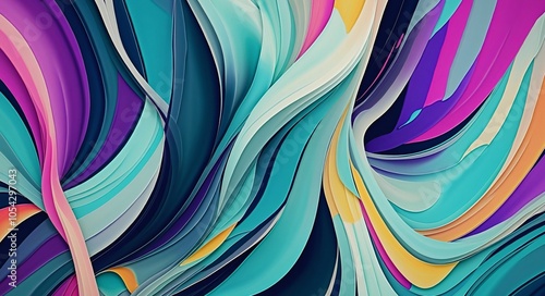 Abstract Fluidity with Cornsilk and Cyan Hues photo