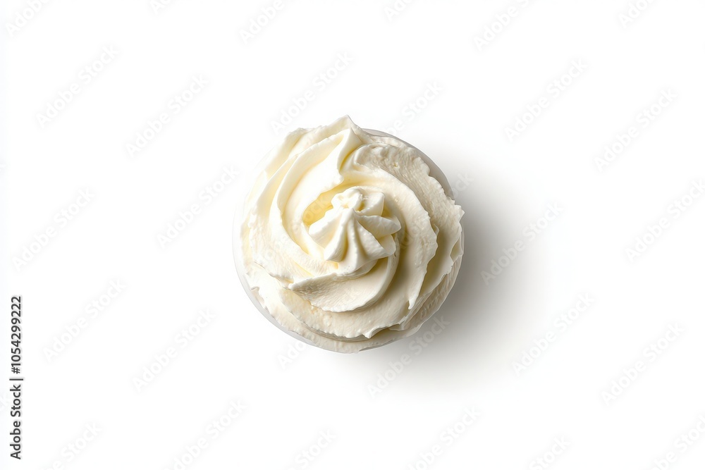 A creamy swirl of sour cream is artistically presented in a glass dish against a clean white backdrop. The texture and sheen highlight its freshness and creamy consistency. A creamy swirl of sour cream is artistically presented in a glass dish against a clean white backdrop. The texture and sheen highlight its freshness and creamy consistency.