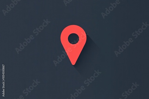 Free Download A clean and minimalist design features a red location pin against a dark background, ideal for navigation apps or digital maps. The pin symbolizes a specific location efficiently. - GFXLoad