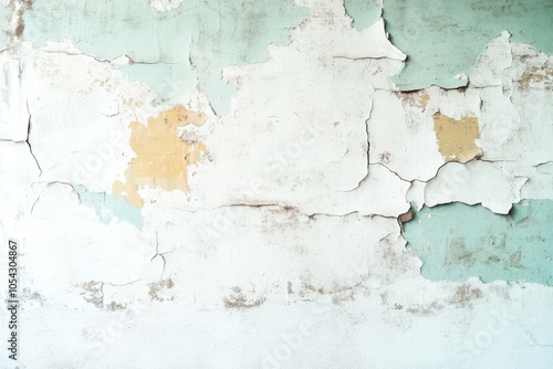 Weathered Pastel Wall Texture with Cracks and Peeling Paint