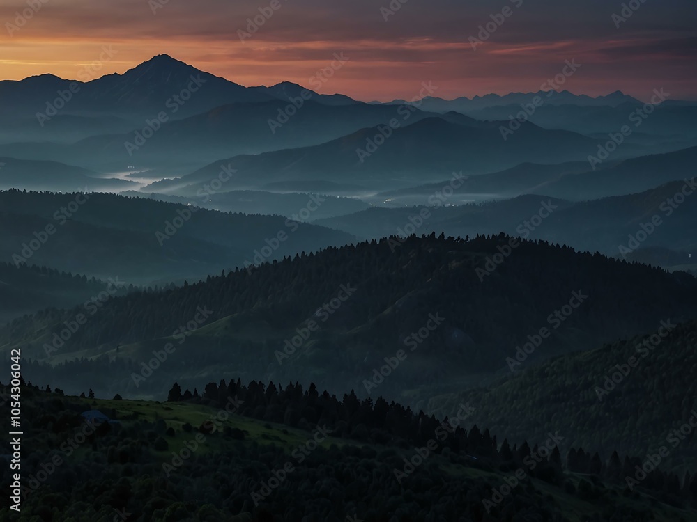 Fototapeta premium Twilight video of a stunning mountain range.
