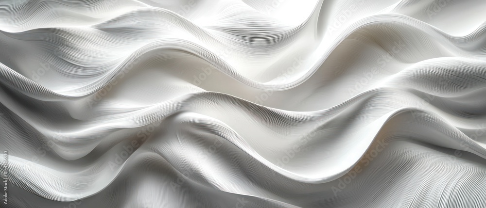 Fototapeta premium Abstract White Curved Surface with Lines