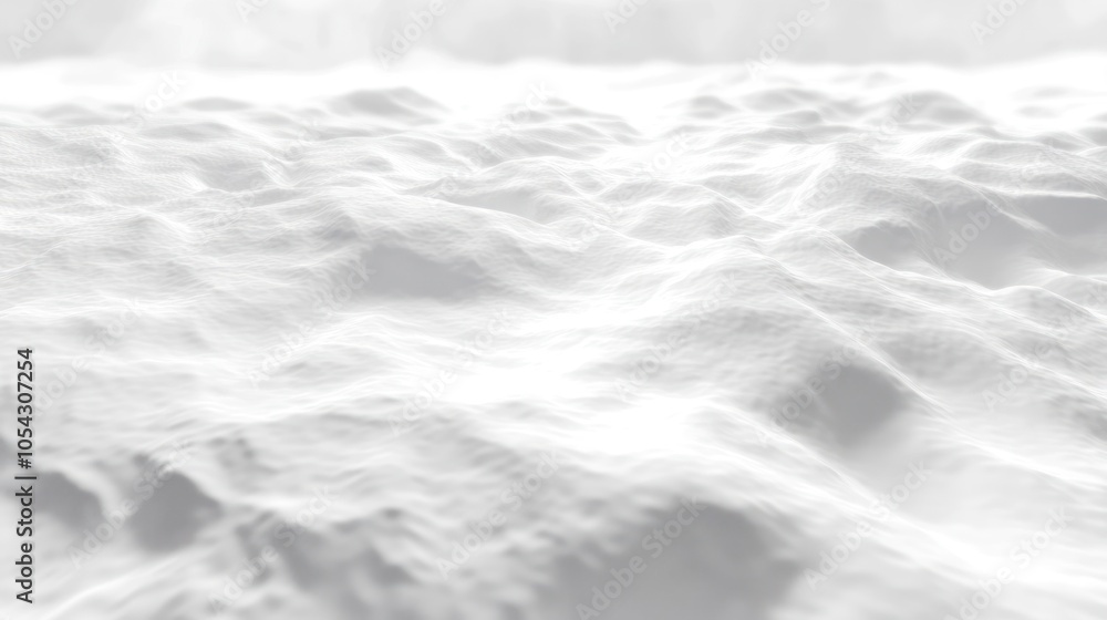 Fototapeta premium A serene, abstract landscape featuring soft, undulating white forms resembling snow or sand.
