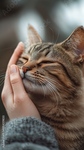 Cat Ear Cleaning Session, Gentle and Hygienic Grooming in a Minimalistic Environment Generative AI photo