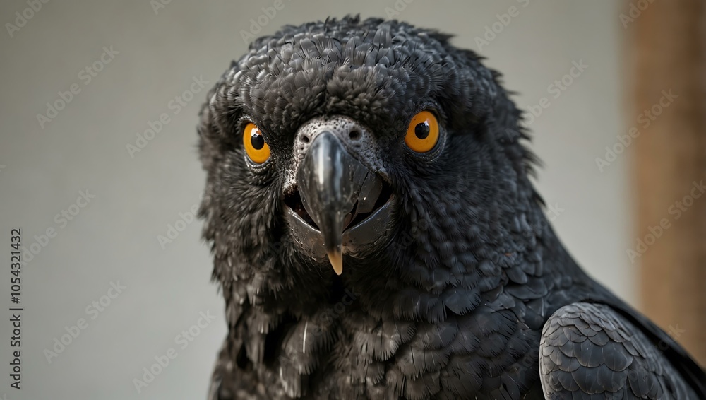 Fototapeta premium Black palm cockatoo isolated on a white background.