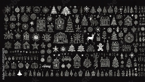 Christmas doodle elements in vector format