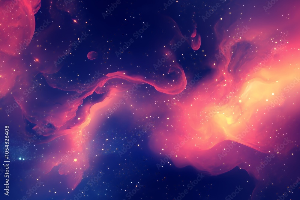 Fototapeta premium Abstract Nebula with Glowing Stars