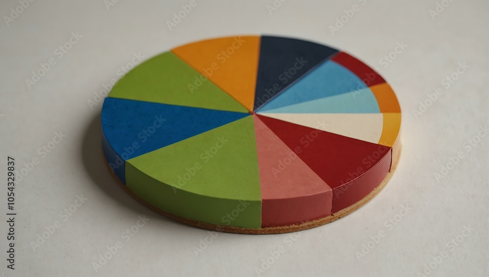 Obraz premium Colorful pie chart on white backdrop