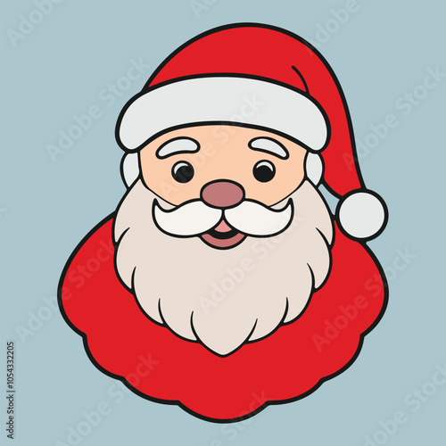 Santa Claus Vector illustration. Cute Cartoon Style Santa Claus. Santa Claus Clipart. Merry Christmas. Santa Hat.
