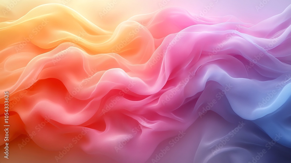 Obraz premium Colorful abstract waves with soft gradients