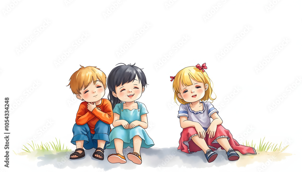 She always gets along with children isolated with white highlights, png She always gets along with children isolated with white highlights, png