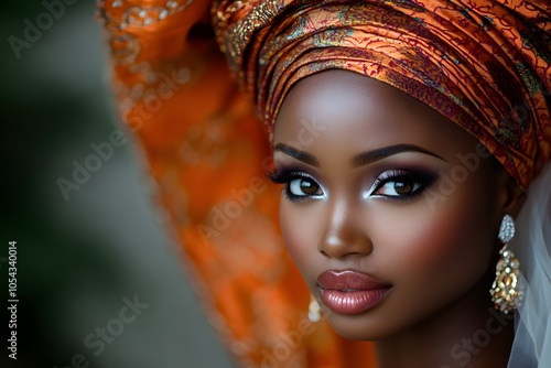 Traditional African bride with headwrap