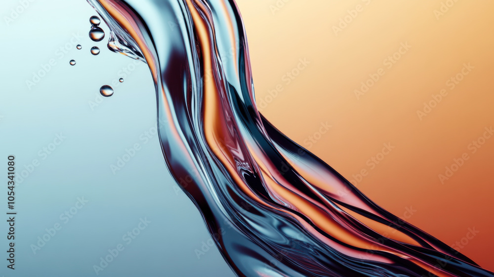 Obraz premium Flowing liquid swirls with vibrant colors against a softly lit background, capturing dynamic movement and texture