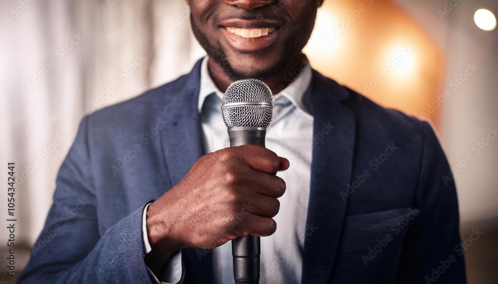 Naklejka premium singer with microphone 