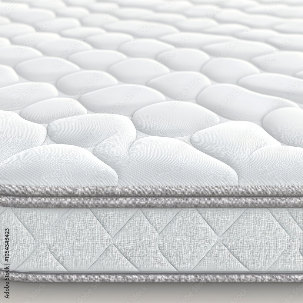 Fototapeta premium Close-up of a textured white mattress, showcasing its design and comfort.