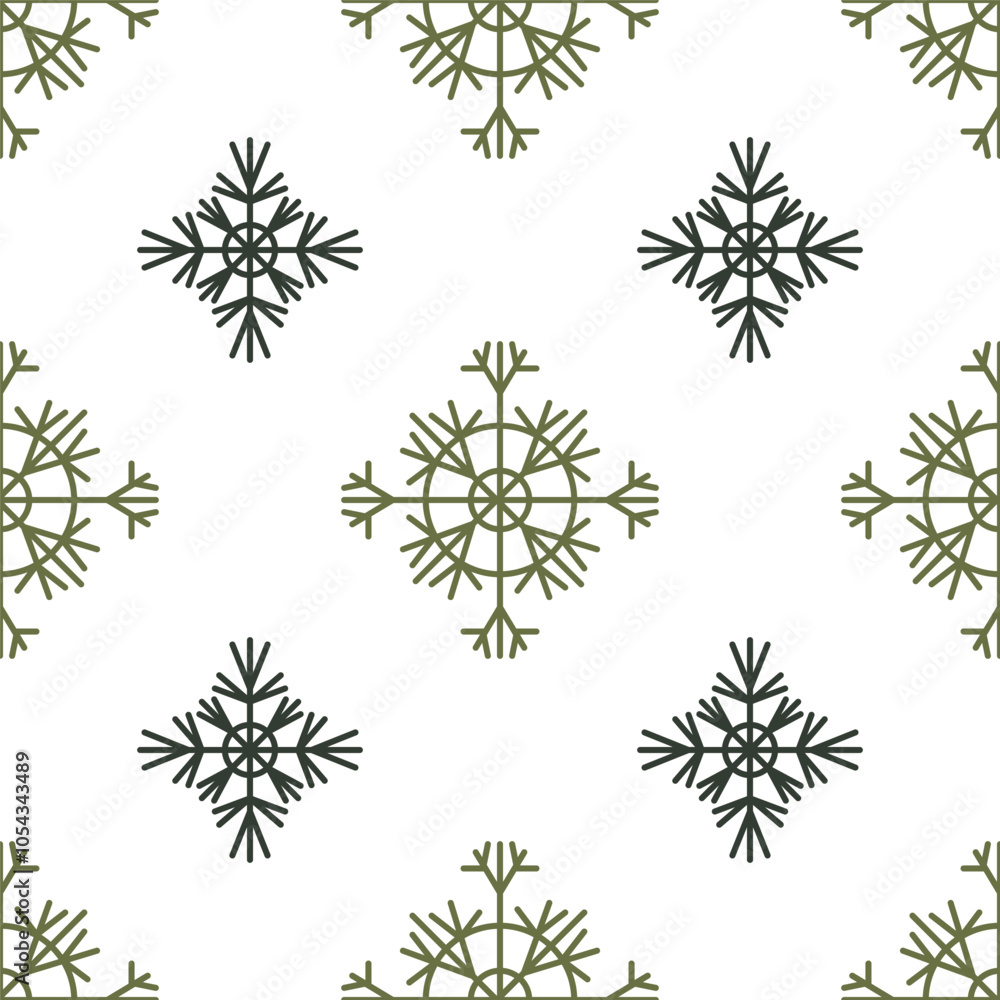 Seamless winter pattern of colorful snowflakes on a white background Seamless winter pattern of colorful snowflakes on a white background