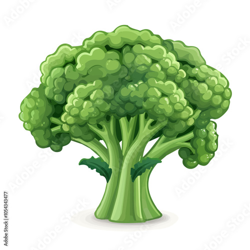 Simple flat 2D icon green broccoli isolated on transparent background, vector, flat design, animation design, vector, flat design, animation design, simple flat 2D icon, minimalist design, clipart