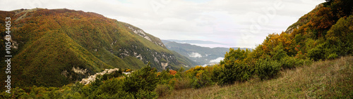 Autumn landscape of Valnerina mountains, Umbria, Italy