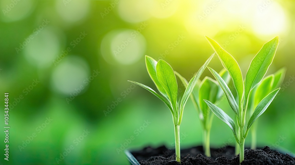 Close-up of fresh green seedlings growing in soil, symbolizing new beginnings and the beauty of nature in a bright environment. Close-up of fresh green seedlings growing in soil, symbolizing new beginnings and the beauty of nature in a bright environment.