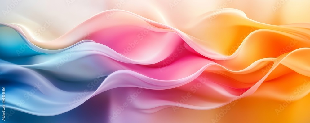Fototapeta premium Colorful abstract waves in gradient hues