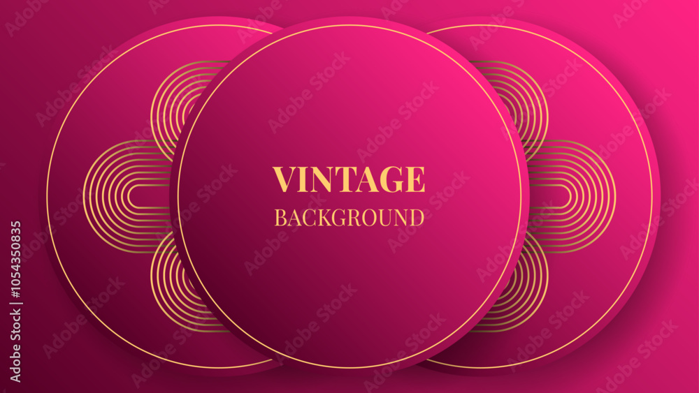 Magenta pink gradient abstract background with gold rounded lines and shadows. Modern geometric pattern. Shiny poster or web banner template. Blended lines Magenta pink gradient abstract background with gold rounded lines and shadows. Modern geometric pattern. Shiny poster or web banner template. Blended lines