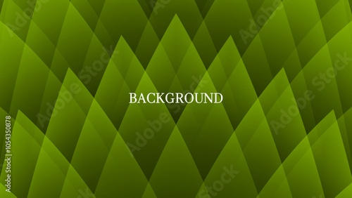 Olive green abstract background with triangular and rhombic pattern, forest trees shape, romantic floral banner	
