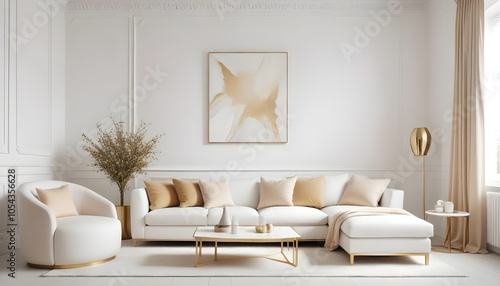 Fototapeta Naklejka Na Ścianę i Meble -  Photo interior modern design room 3d illustration