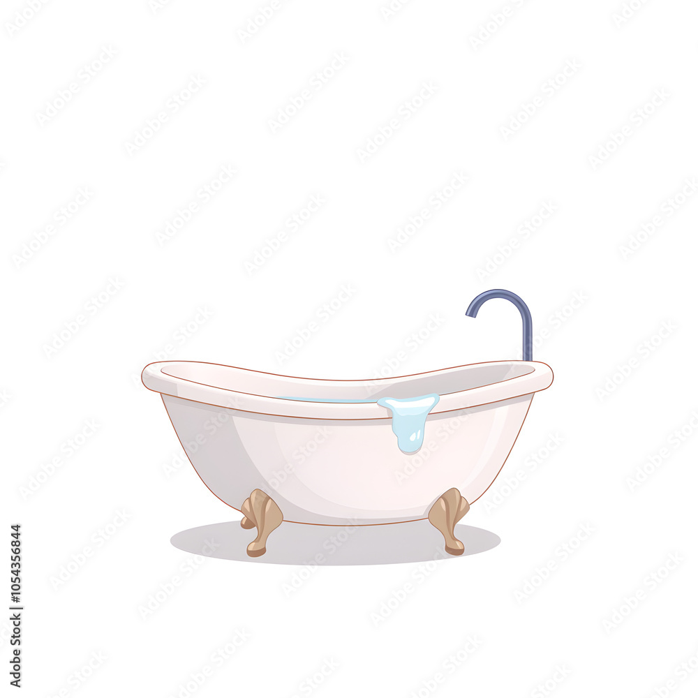 bath cartoon 2D illustration on white background. Generative AI bath cartoon 2D illustration on white background. Generative AI