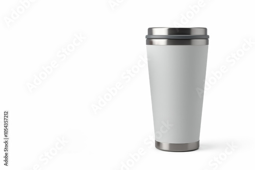 Minimalist stainless steel travel mug for custom design and branding