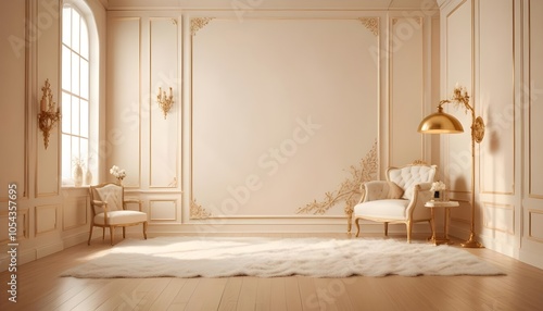 Fototapeta Naklejka Na Ścianę i Meble -  Photo interior modern design room 3d illustration