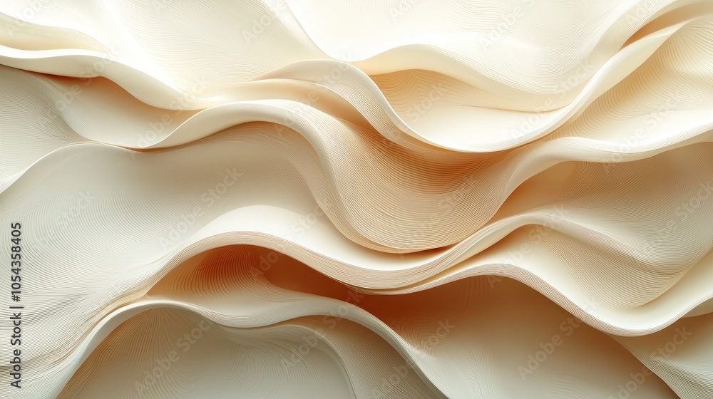 Abstract Wave Pattern in Creamy Beige Tones Abstract Wave Pattern in Creamy Beige Tones