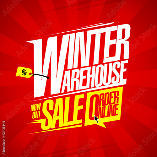 Warehouse winter sale sign or banner lettering template