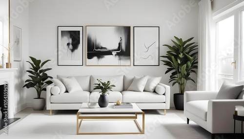 Fototapeta Naklejka Na Ścianę i Meble -  Photo interior modern design room 3d illustration