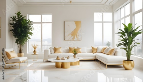 Fototapeta Naklejka Na Ścianę i Meble -  Photo interior modern design room 3d illustration