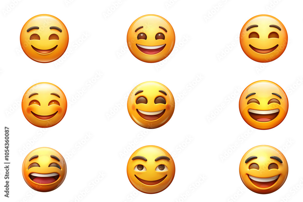 Fototapeta premium set of smileys with faces