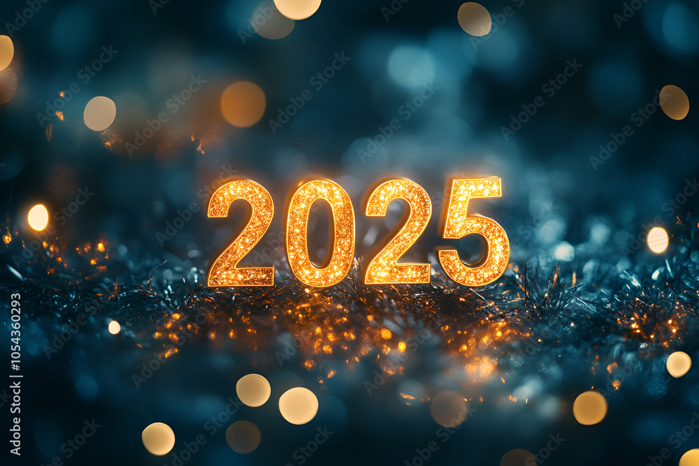 Happy New Year 2025, background banner greeting card illustration. AI generative. Happy New Year 2025, background banner greeting card illustration. AI generative.