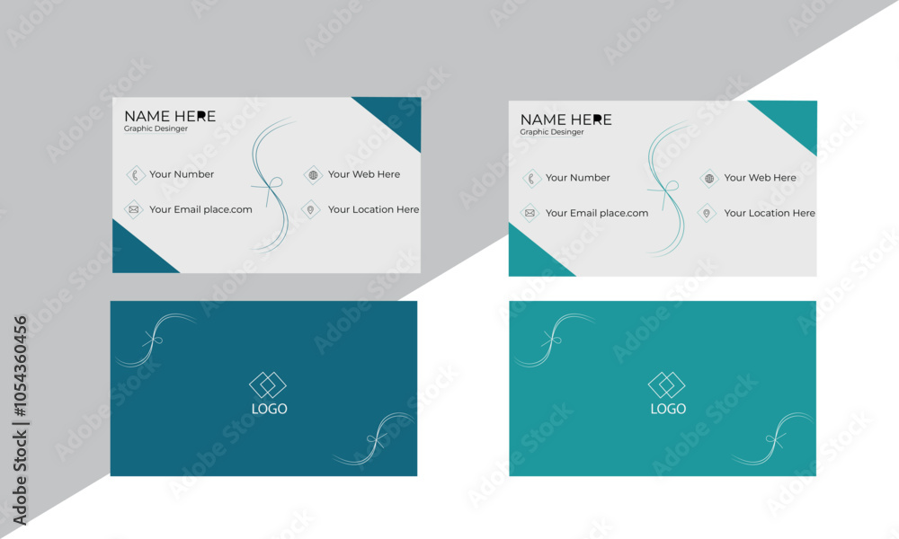 Naklejka premium Clean and simple business card template