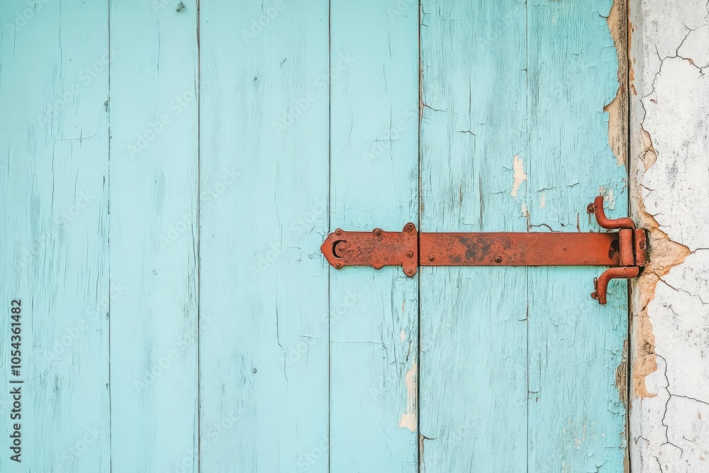 A weatherbeaten door with peeling paint and rusted hinges, framed by cracked walls, Vintage, Earth Tones, Textured Surface A weatherbeaten door with peeling paint and rusted hinges, framed by cracked walls, Vintage, Earth Tones, Textured Surface