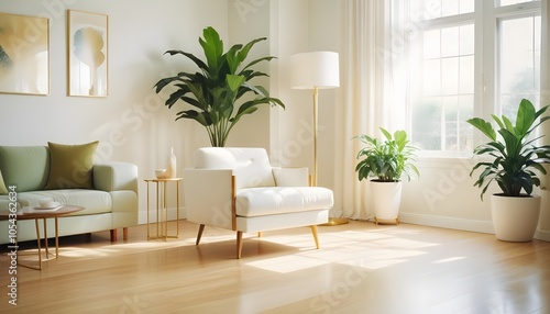 Fototapeta Naklejka Na Ścianę i Meble -  Photo interior modern design room 3d illustration