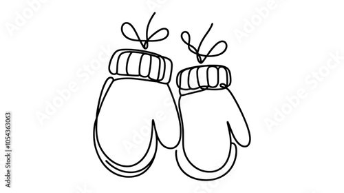 One continuous line illustration of a winter ladle, isolated on white background.