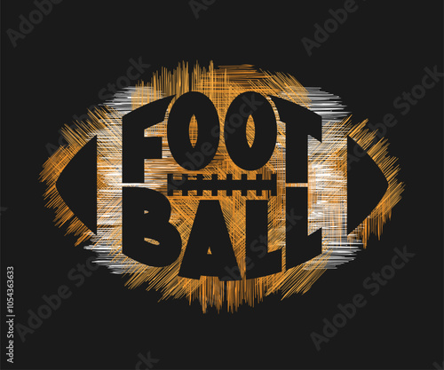 American footbal typography graphics. Concept in grunge style for print production. T-shirt fashion Design.