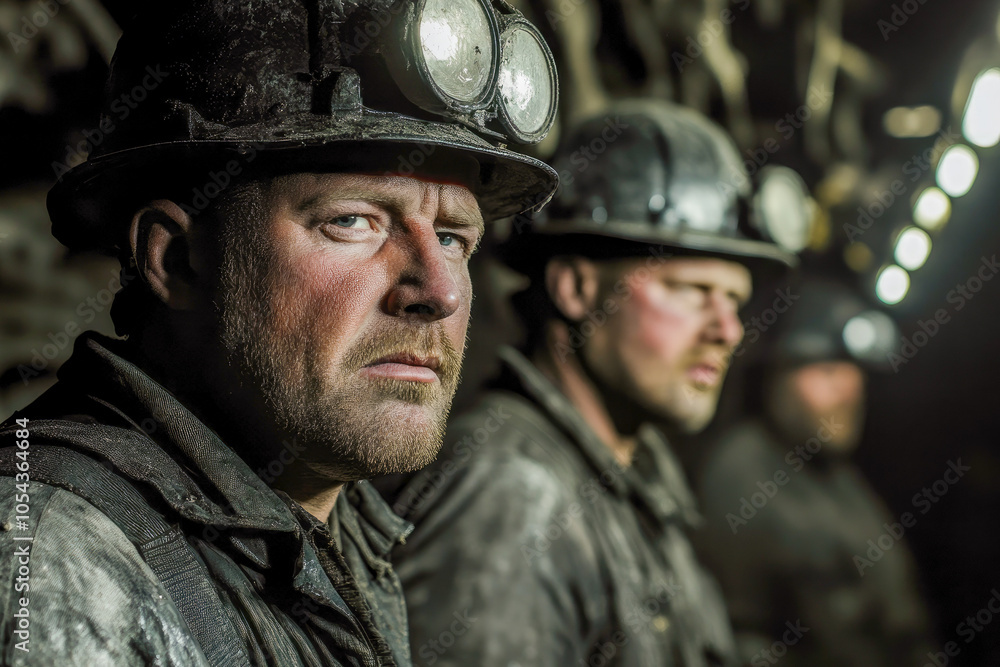 Miners working in the coal mine Miners working in the coal mine