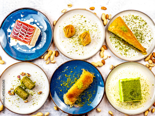 set of desserts