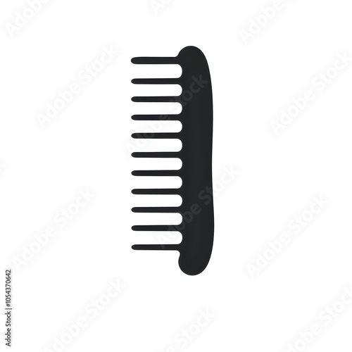 comb black icon isolated on white background. Generative AI