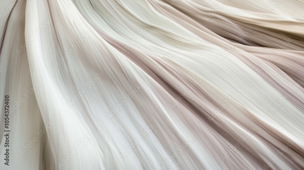 Soft flowing fabric in gentle cream and beige tones creating a serene and elegant abstract background Soft flowing fabric in gentle cream and beige tones creating a serene and elegant abstract background