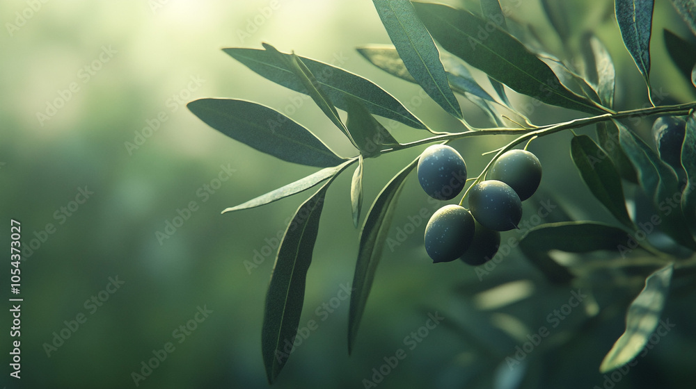 Closeup of Olive Branch with Ripe Olives and Green Leaves Closeup of Olive Branch with Ripe Olives and Green Leaves