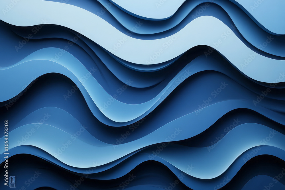 Fototapeta premium blue abstract waves: a visual journey through layered textures and vibrant designs