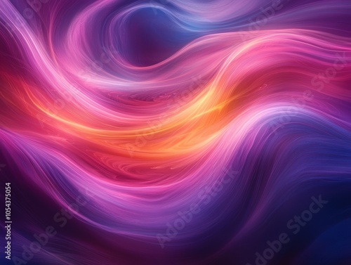 Abstract Swirling Lines of Purple, Pink, and Yellow Hues