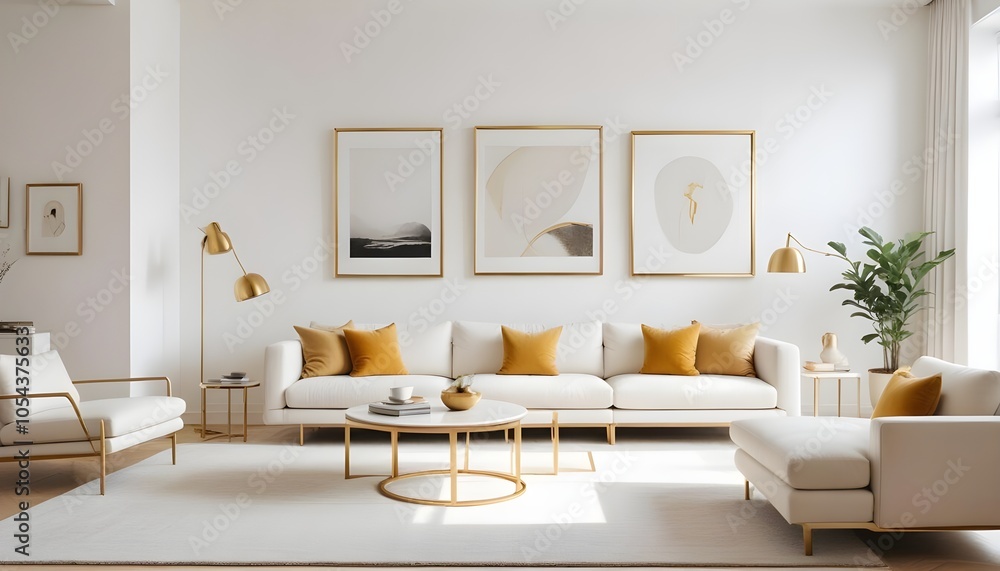 Fototapeta premium Photo interior modern design room 3d illustration